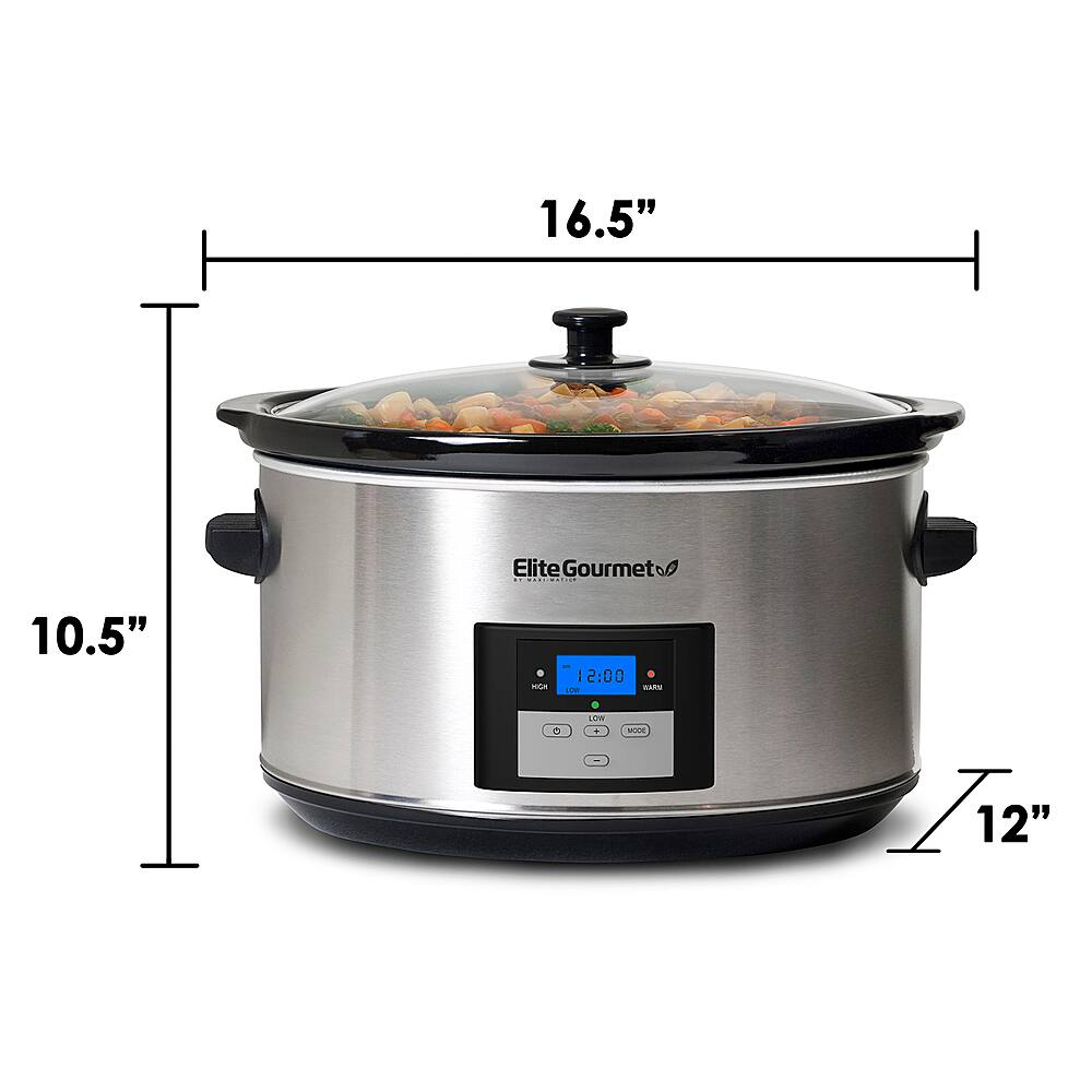 Maxi Matic Elite Platinum 8.5Quart Slow Cooker StainlessSteel/Black