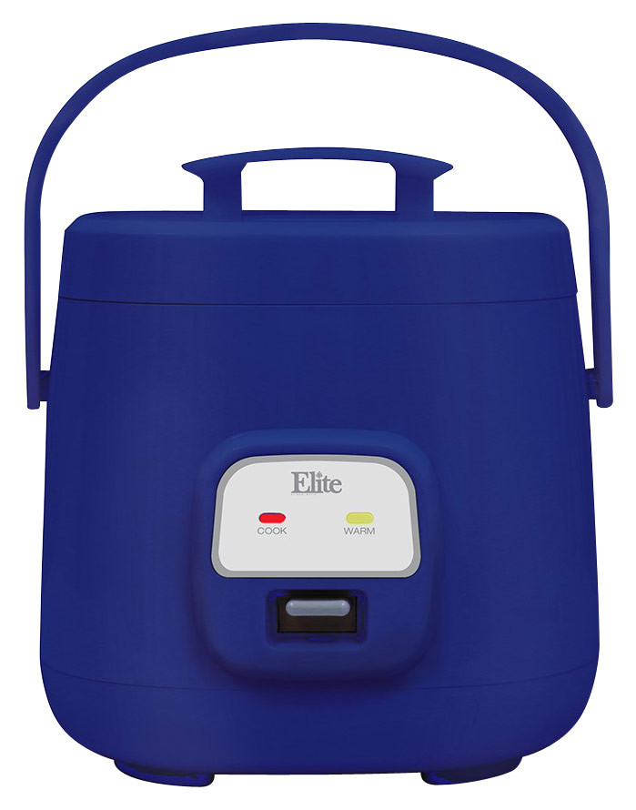 Angle View: Elite Cuisine - 4-Cup Mini Rice Cooker - Blue