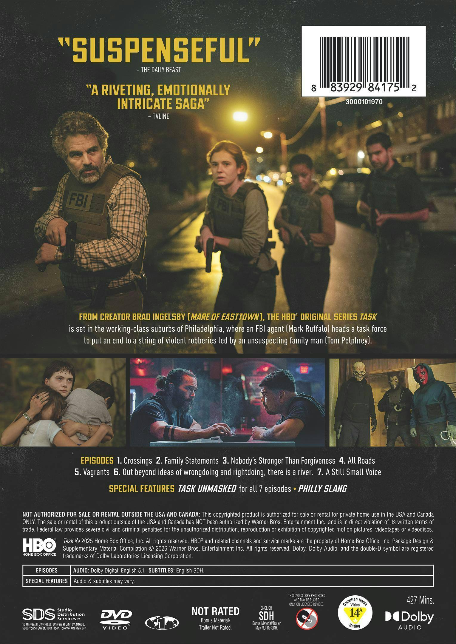 Back. Task: The Complete First Season   - DVD.