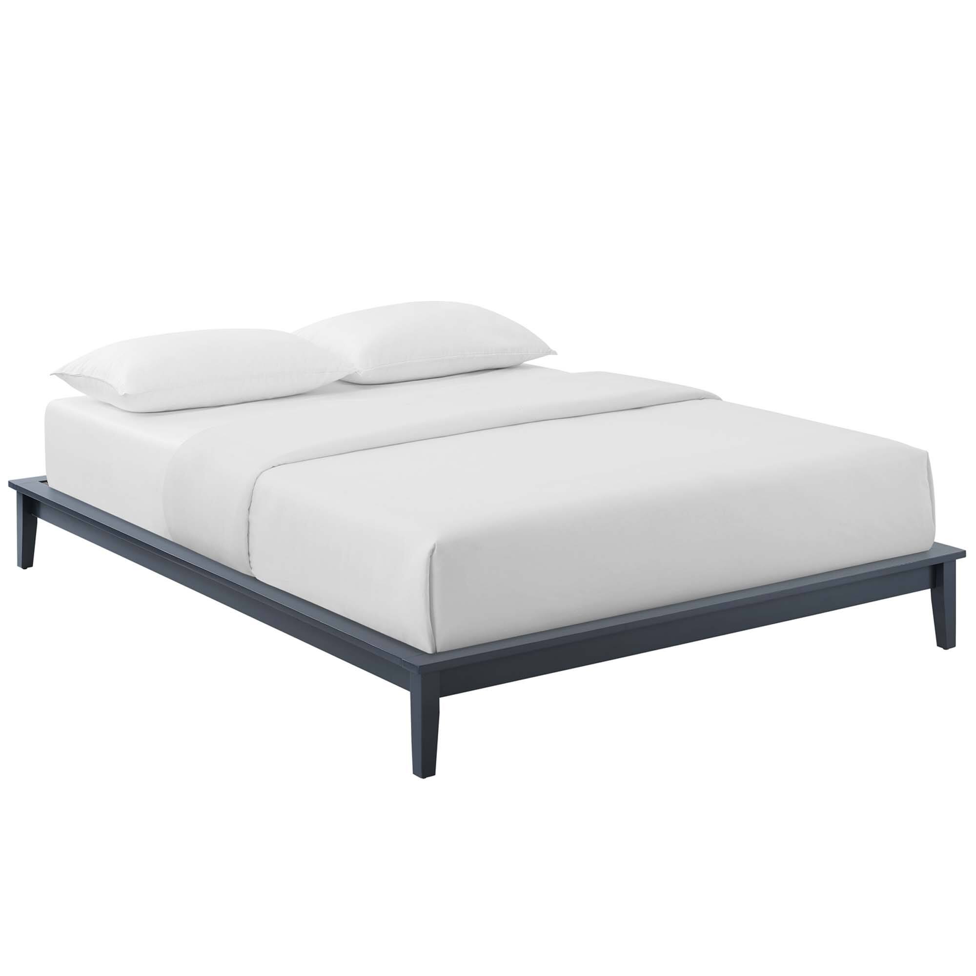 Angle. Modway - Juniper Channel Tufted Performance Velvet Twin Platform Bed - Blue.