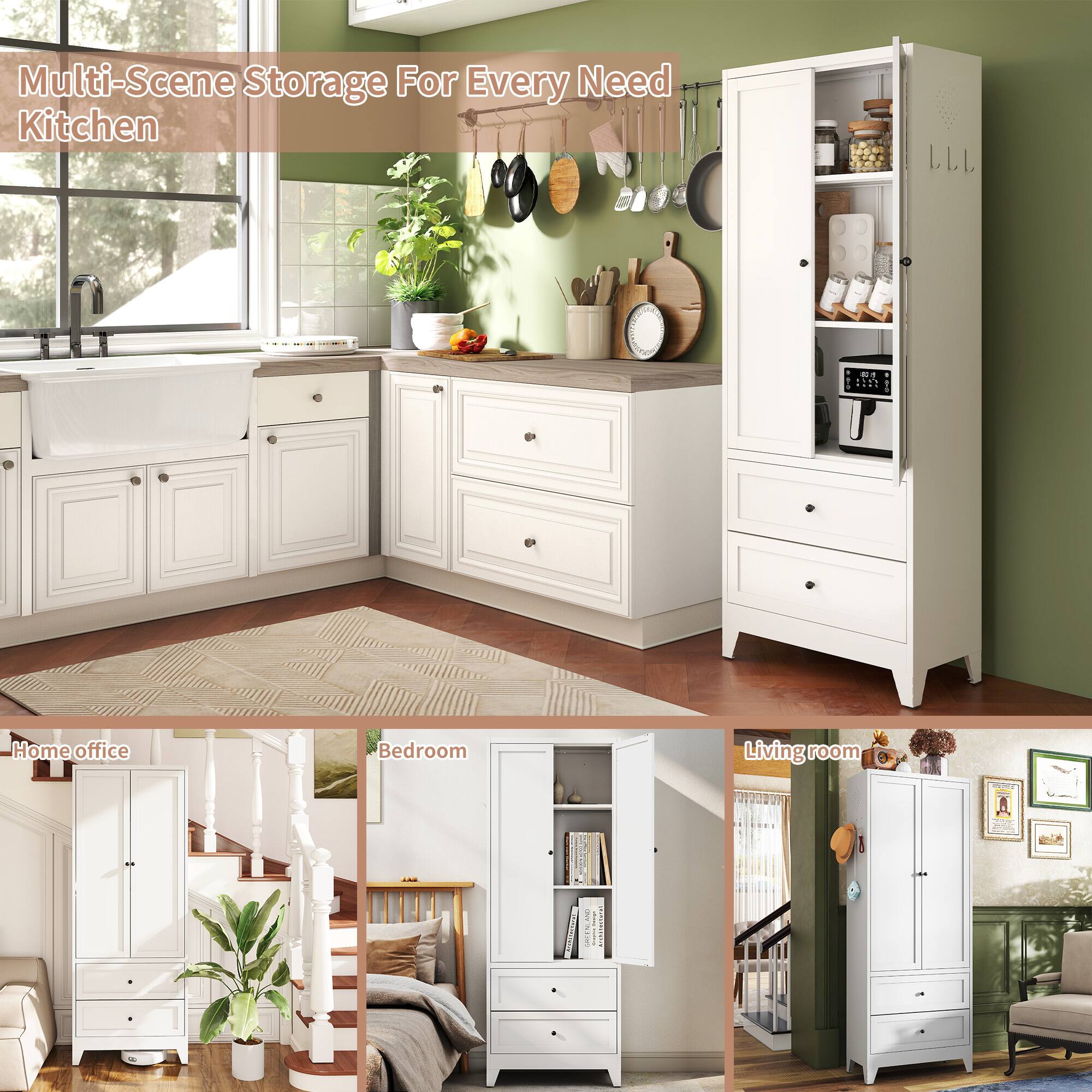 Multi-Scene Storage For Every Need  
Kitchen  

Home office  
Bedroom  
Living room