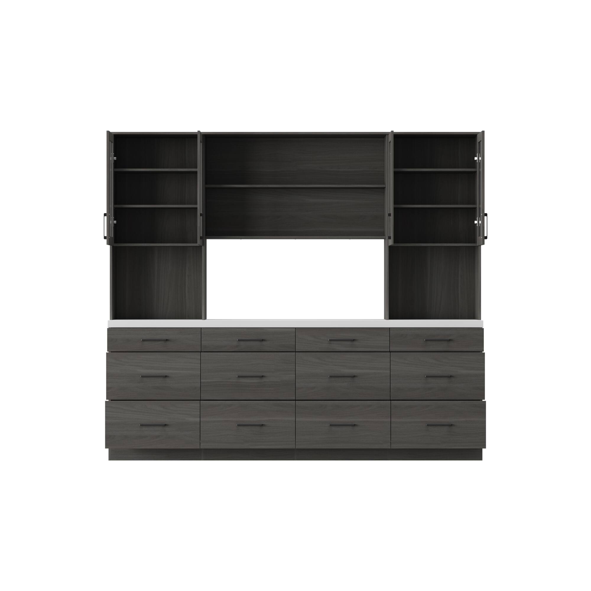 Left. Famapy - Famapy Modern Kitchen Cabinet Set: Stylish Storage for Sophisticated Spaces - Gray.