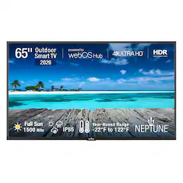 65" Neptune 4K HDR Full Sun Outdoor Smart TV - Comes with FREE Outdoor Tilting Wall Mount (2026)