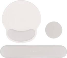mosiso - Mouse Pad with Wrist Rest Support, 3-in-1 Gel Memory Foam Ergonomic Mouse Pad Set Non-Slip Base for Home/Office/Game - Stone Gray