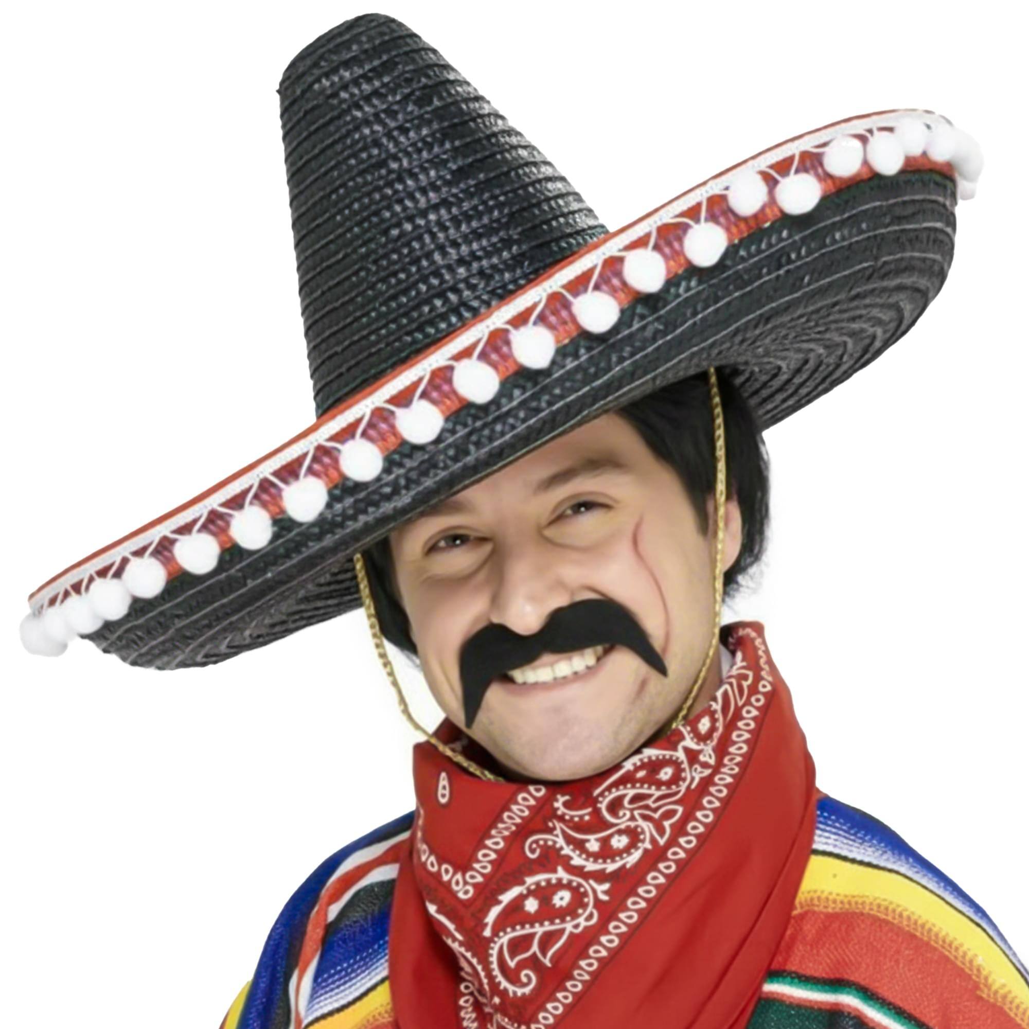 Alt View 10. Smiffys - Mexican Black Moustache Costume Accessory - Black.