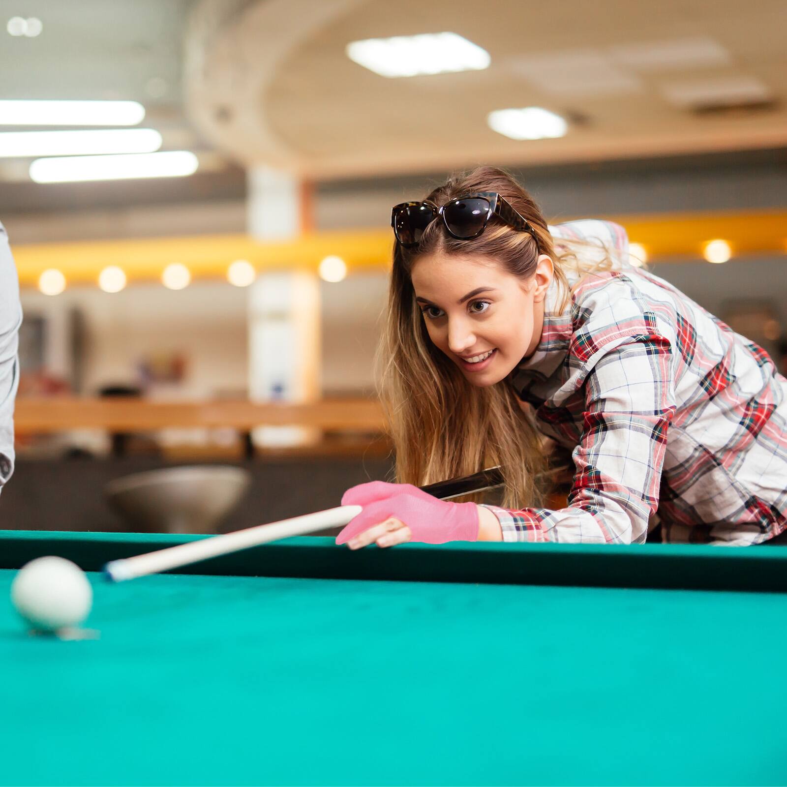 Alt View 5. Unique Bargains - Three Fingers Pool Gloves, Billiards Left Hand Cue Sport Gloves 10pcs - Fits Women Men Billiard Shooter Carom Snooker - Fuchsia.