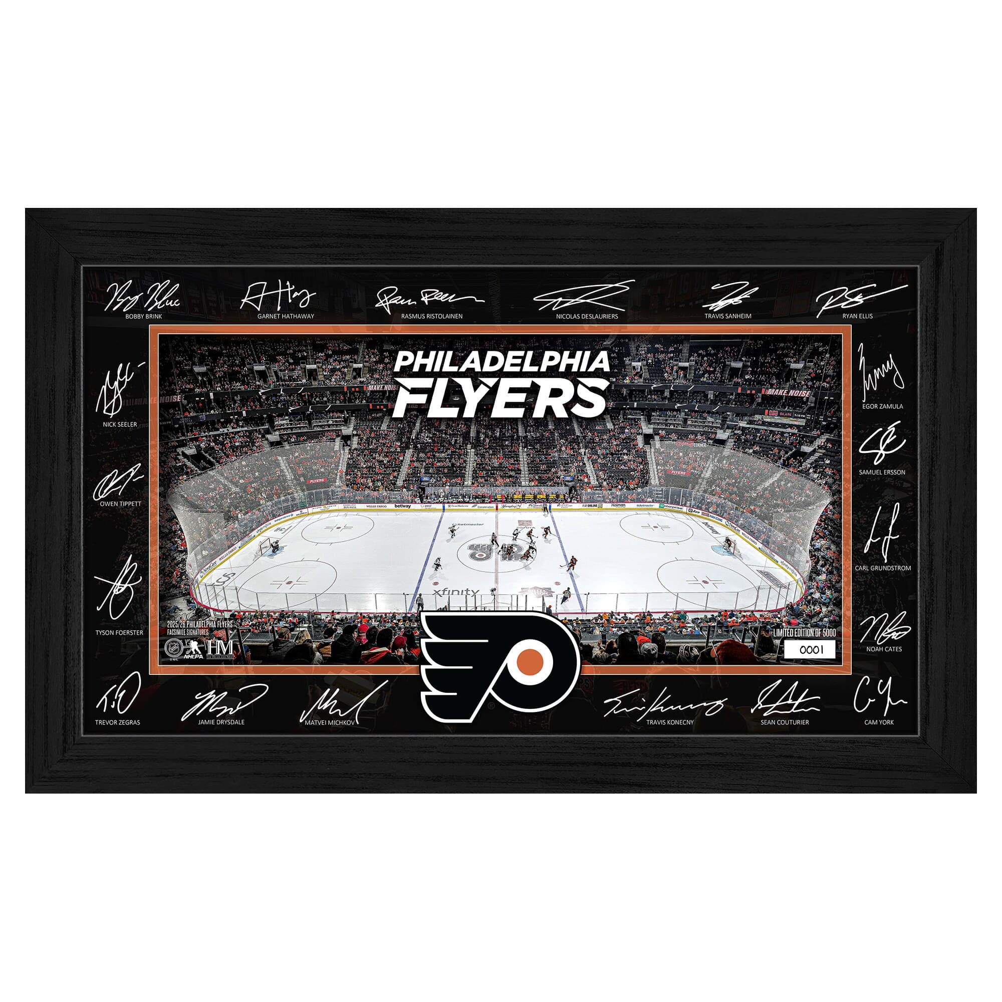 Highland Mint - Philadelphia Flyers 2025 Signature Rink Framed Art - Multicolor