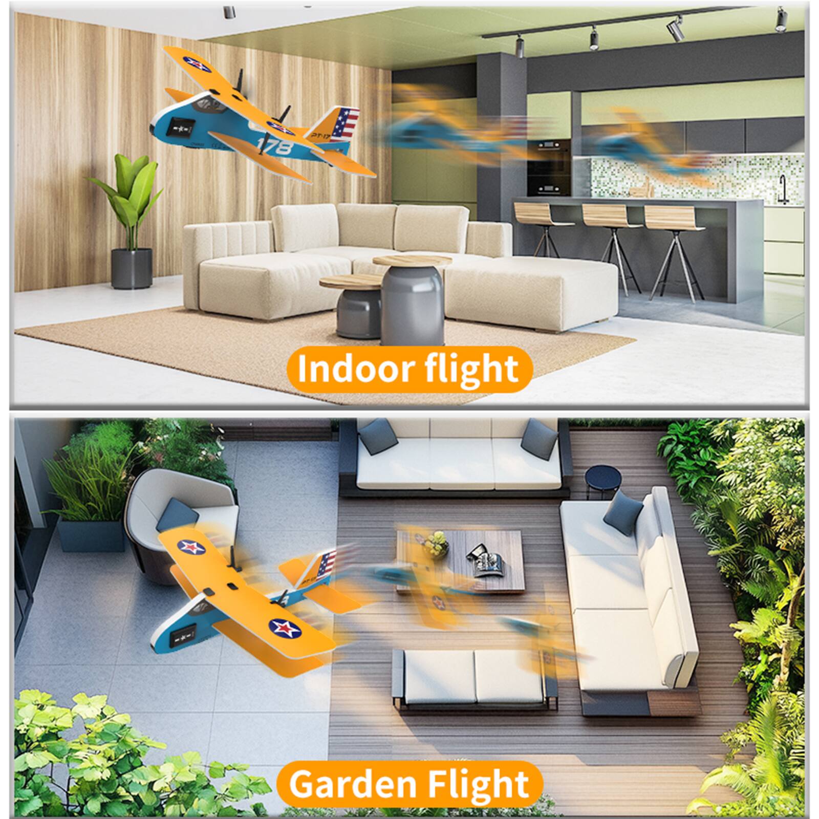 Indoor flight  
Garden Flight