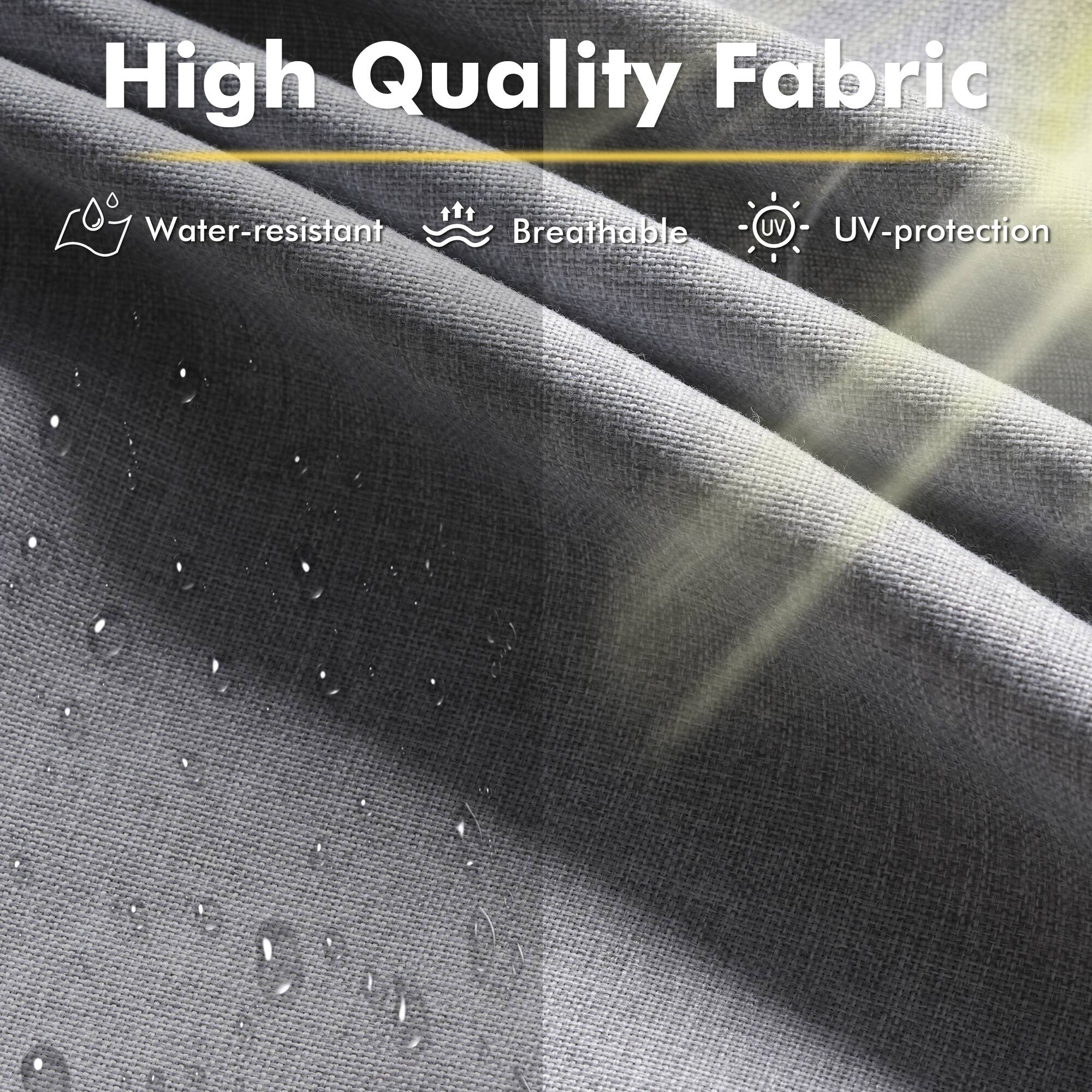 High Quality Fabric

- Water-resistant
- Breathable
- UV-protection