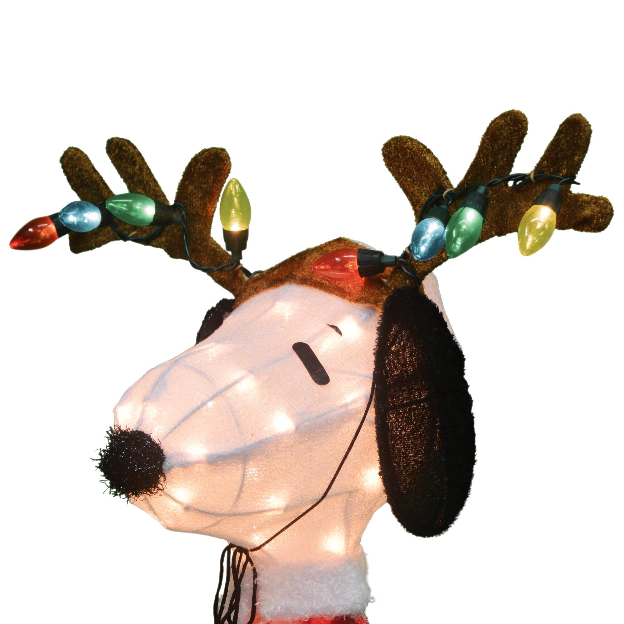 Alt View 4. ProductWorks - ProductWorks Peanuts 26" Snoopy Santa Coat & Antlers Prelit Christmas Yard Decor - Multicolor.