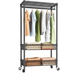 Black,Medium-Single Rod 15.75"D x 23.5"W x 72.45"H