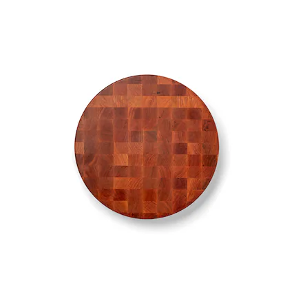 Front. John Boos - John Boos Cherry Wood End Grain Round Cutting Board for Kitchen, 18" x 18" x 3" - Cherry.