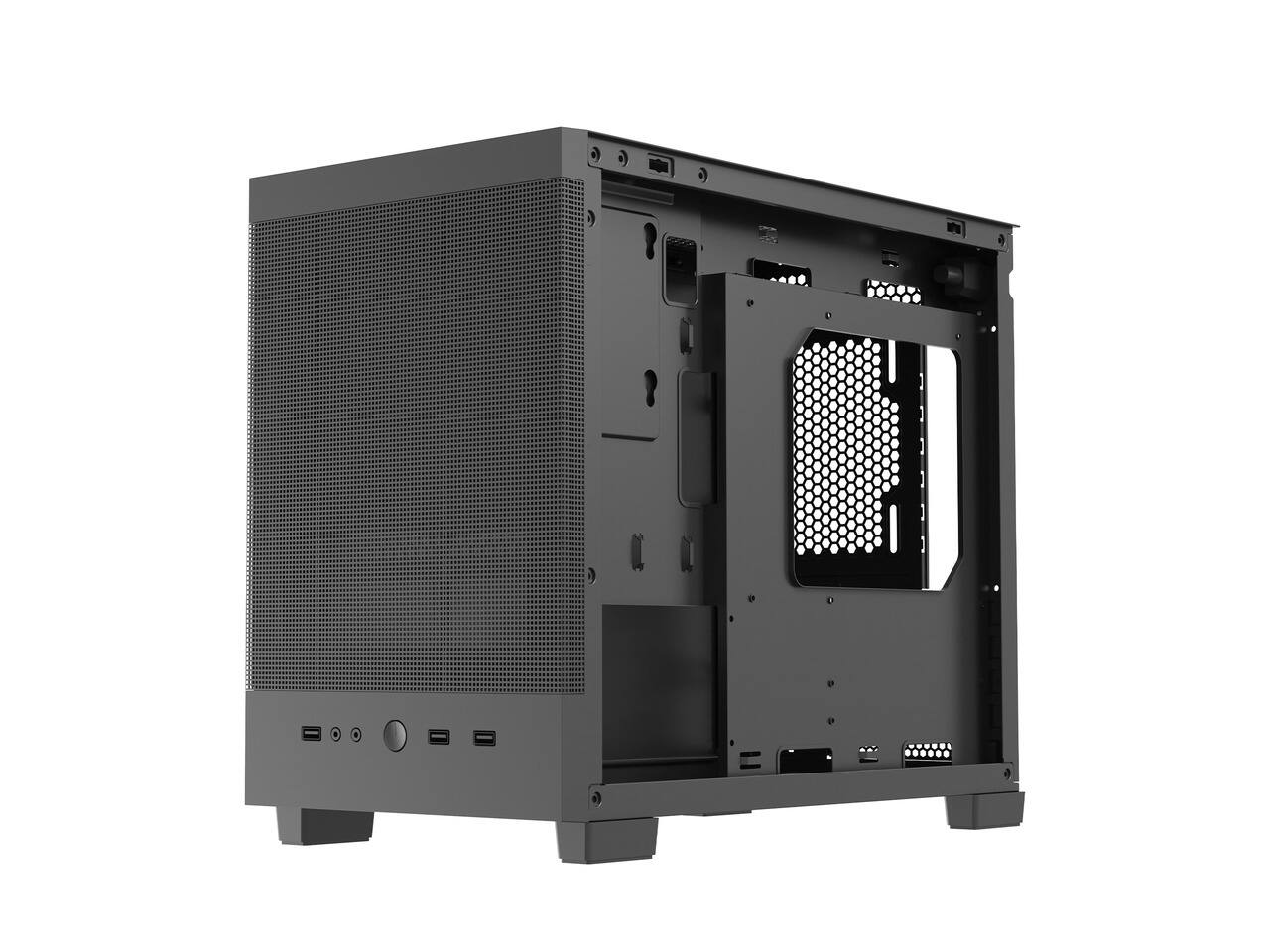 Alt View 5. Rosewill - micro atx mini pc computer case with pre-installed 400w power supply | - Black.