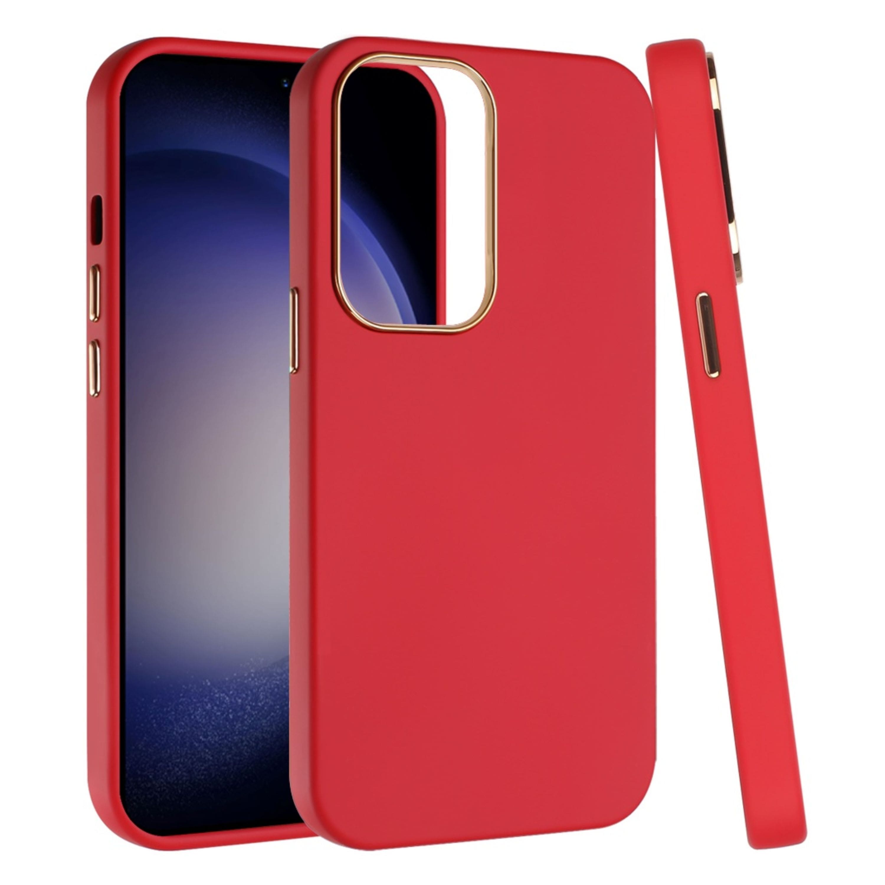 Kitcheniva - Soft Premium Phone Cover With Chromed buttons For Samsung Galaxy S24 - Red price history on PriceWatchPro