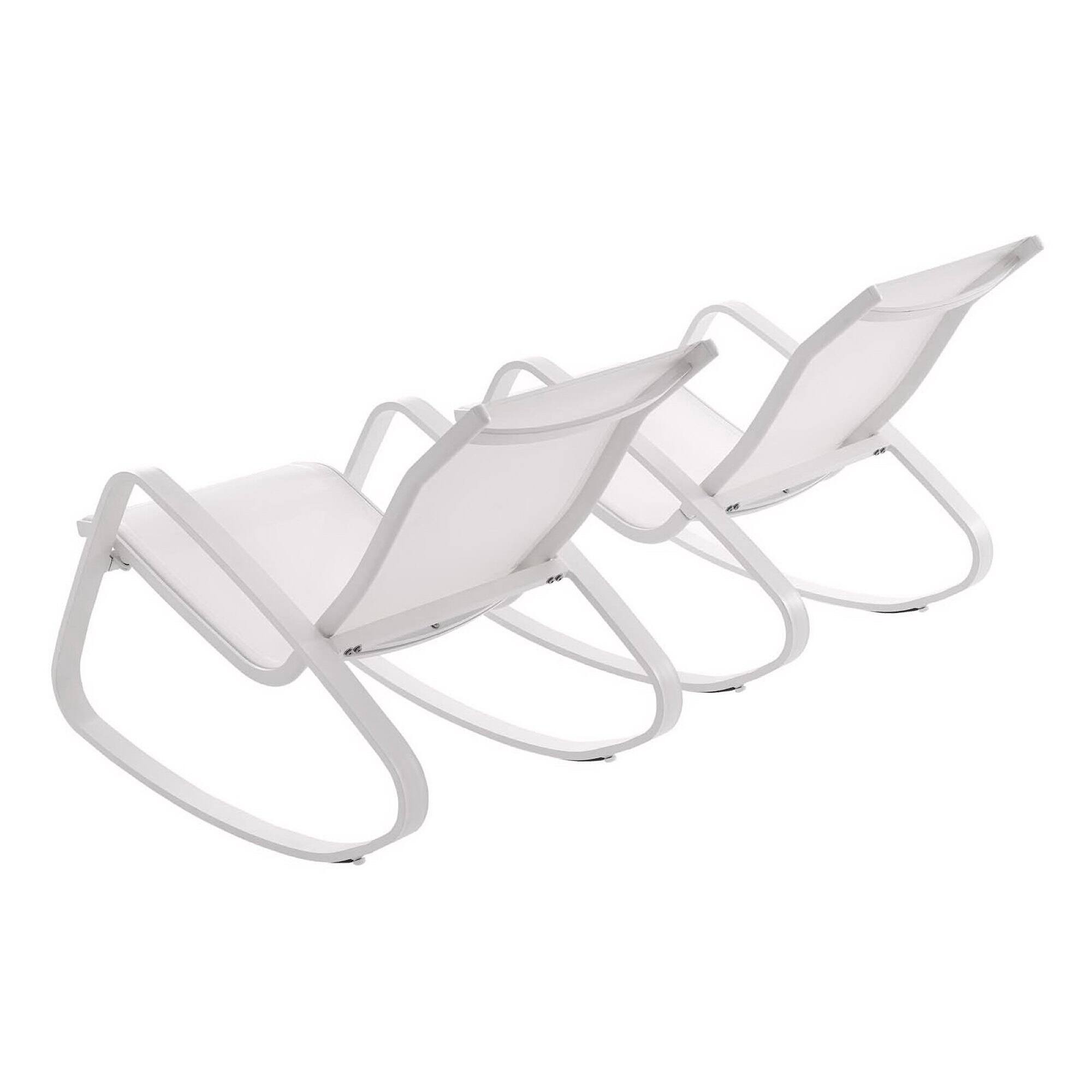 Alt View 1. Modway - Traveler Outdoor Patio Mesh Sling Rocking Lounge Chair Set of 2 by Modway - White White.