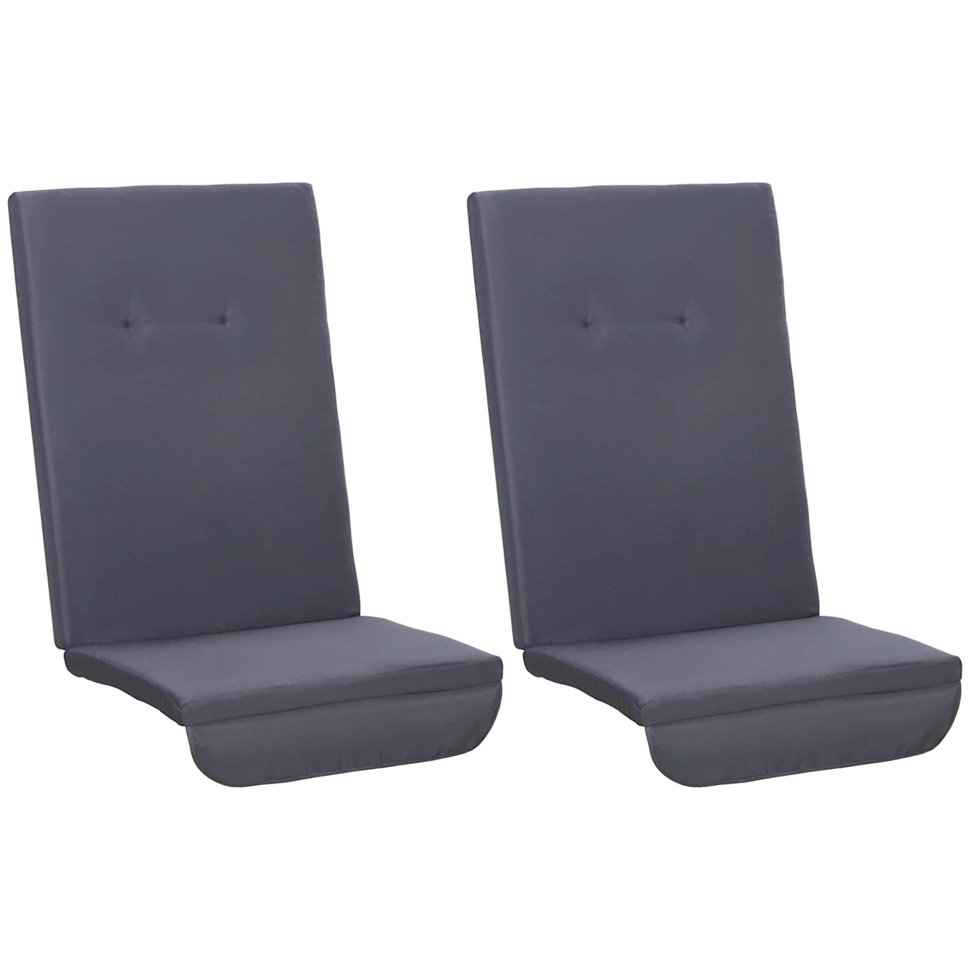 Resenkos - Outdoor Swing Cushions With Tufted Back, 2-Pack Seat & Backrest Ties,  Patio Furniture Replacement, Dark Gray