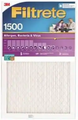 3M Filtrete 1500 Allergen, Bacteria & Virus
CERTIFIED