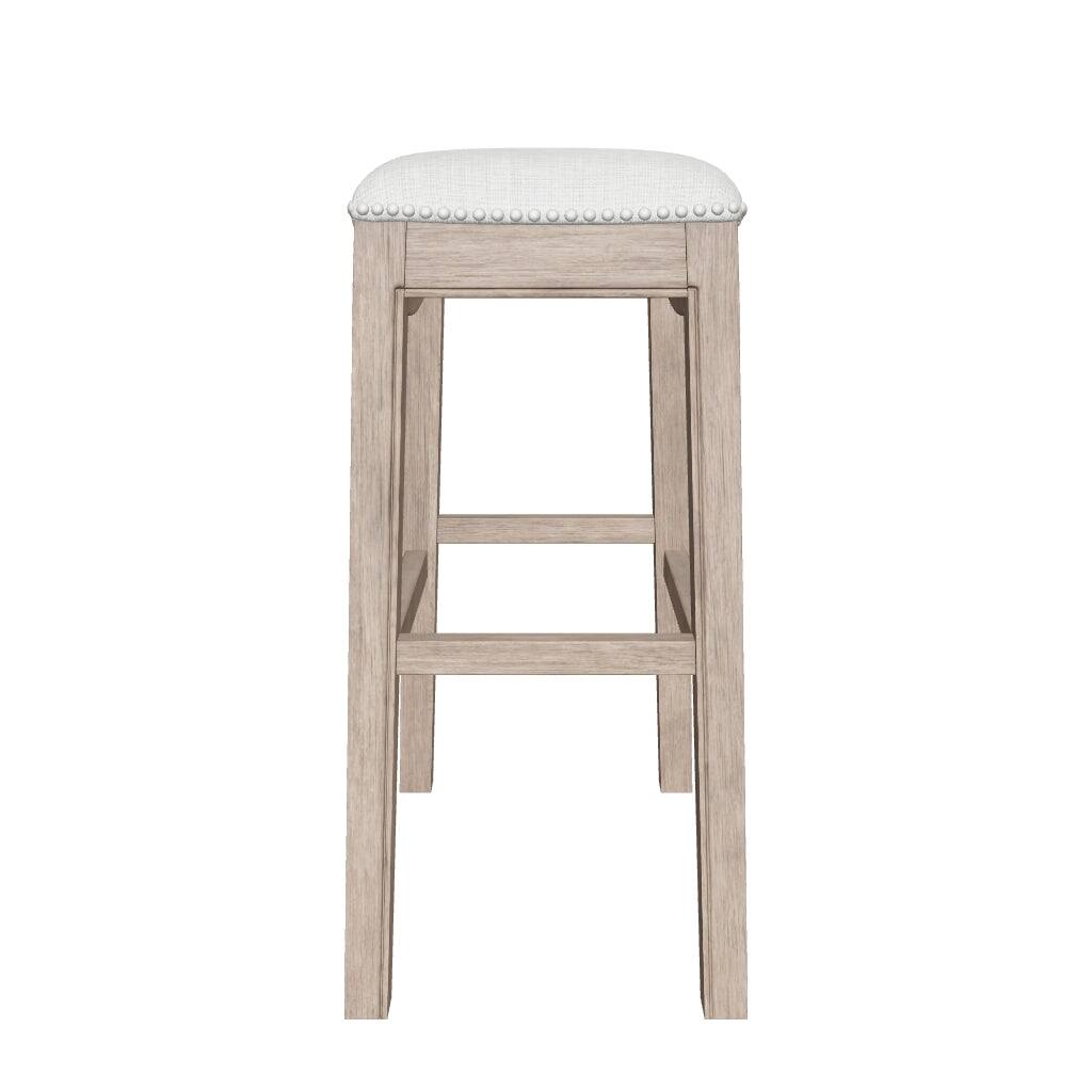 Alt View 9. Maven Lane - 31" Adrien Saddle Bar Stool In Reclaimed Oak Finish With Fabric Upholstery - Reclaimed Oak.