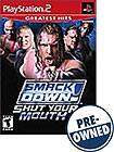 Front Detail. WWE SmackDown Shut Your Mouth Greatest Hits — PRE-OWNED - PlayStation 2.