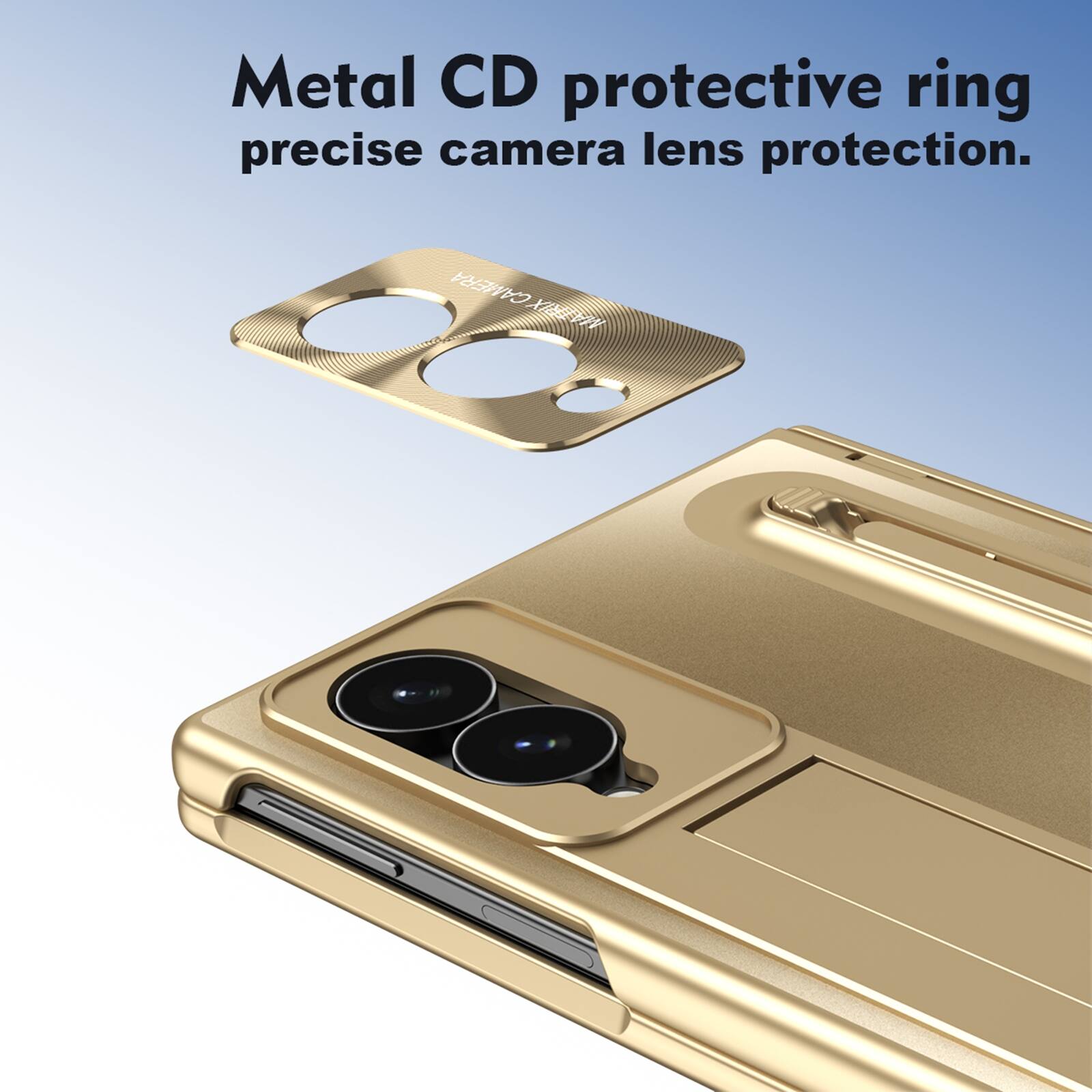 Metal CD protective ring precise camera lens protection.