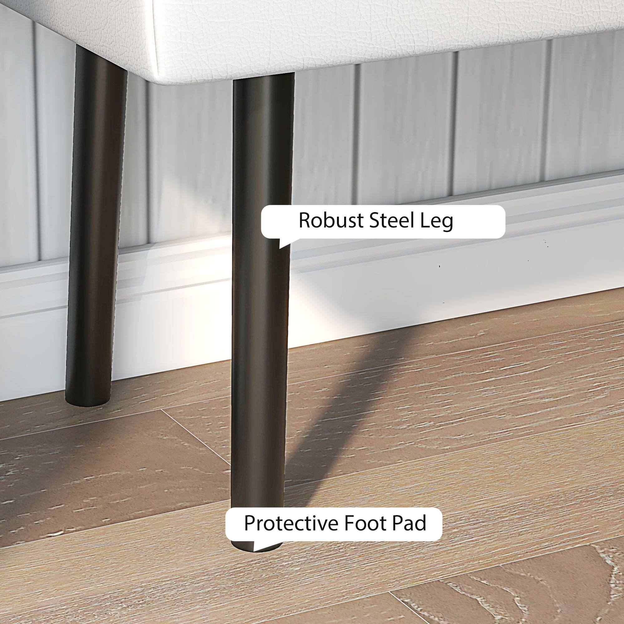 Robust Steel Leg  
Protective Foot Pad