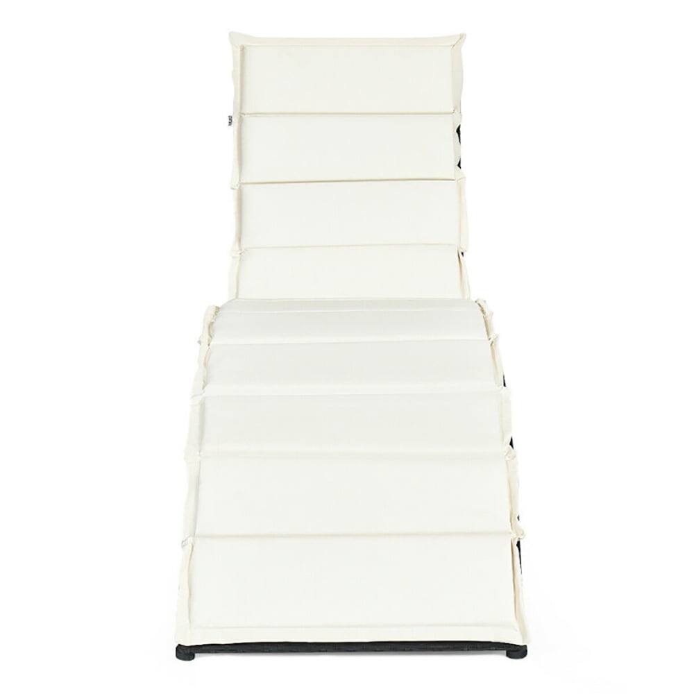 Alt View 3. Kadyn - Outdoor Chaise Lounge Chair, Patio Rattan Lounge Chair Back Adjustable Chaise Recliner - White.