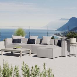 Saybrook 5-Piece Outdoor Patio Upholstered Sectional Sofa by Modway - Gray