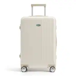 Bagsmart - Pebble 20" Carry-on Luggage, Slim Aluminum Frame Hardside Suitcase with Steel-Bearing Spinner Wheels & TSA Lock - Light Gray