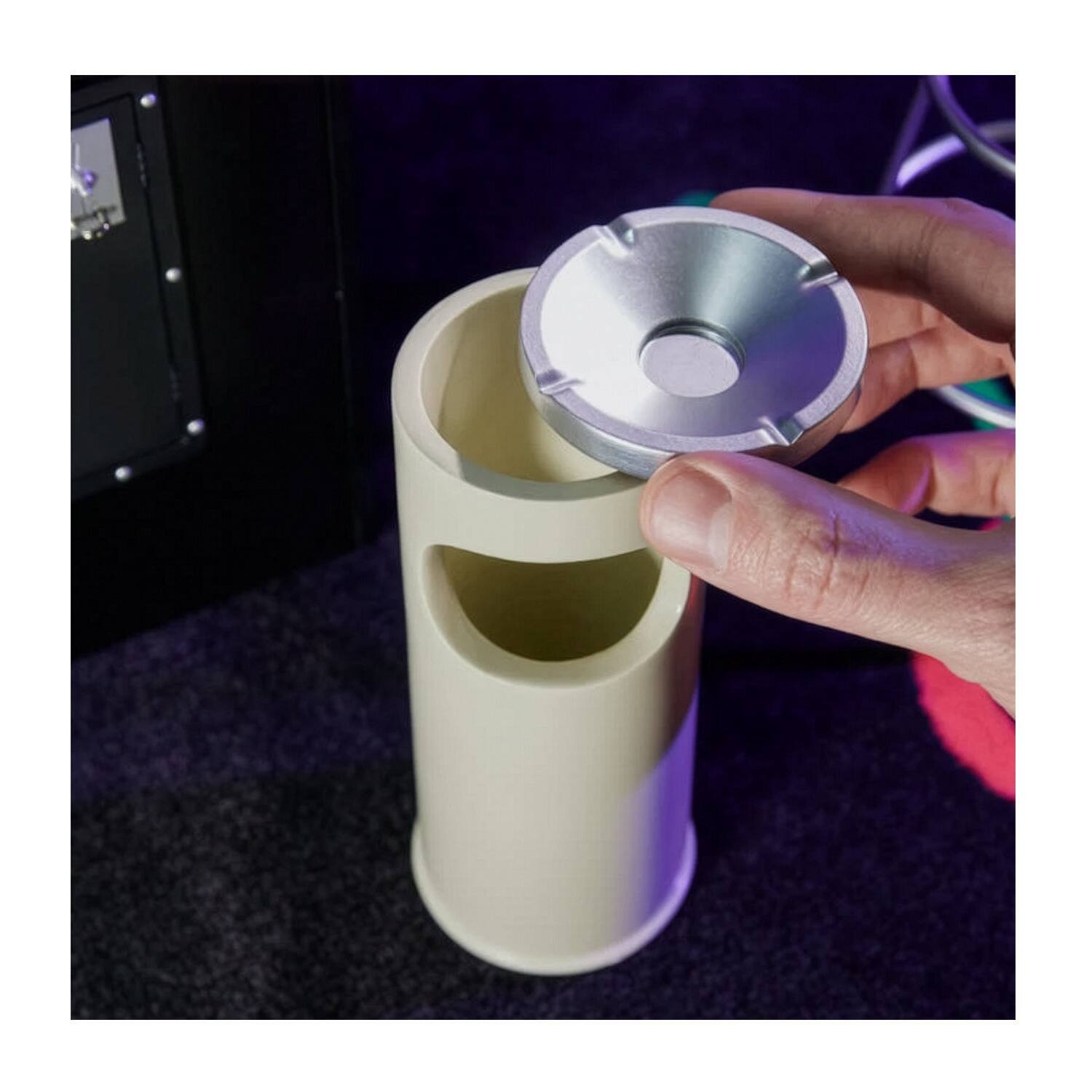 Back. Quarter Arcades - Quarter Arcades Bubble Bobble Mini Arcade Bundle with Bar Stool and Trash Can.