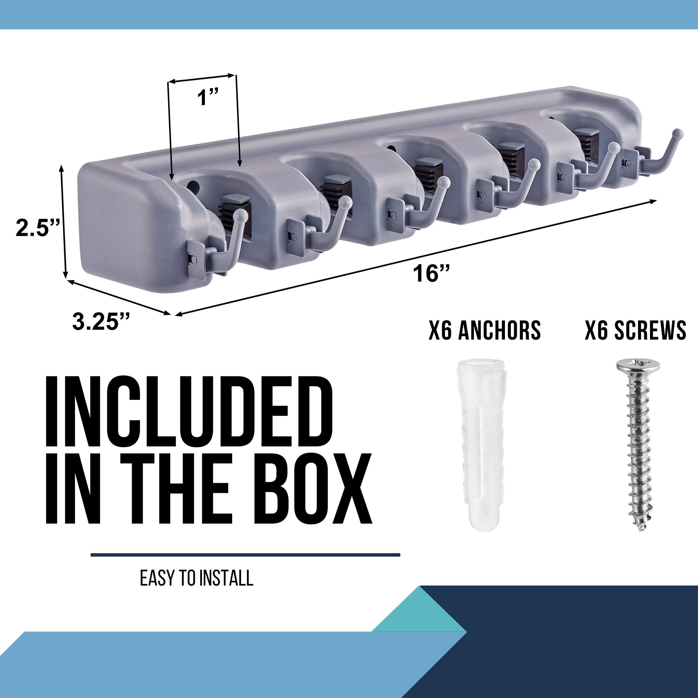 1"  
2.5"  
3.25"  
16"  

INCLUDED IN THE BOX  
X6 ANCHORS  
X6 SCREWS  

EASY TO INSTALL