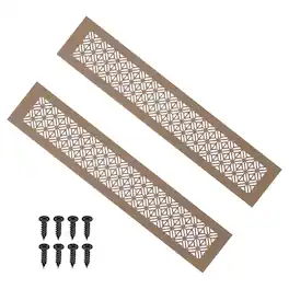 Unique Bargains - 16"x3" Door Air Vent Cover, 2pcs Heavy Duty Aluminum Alloy Grille Louvered with Mounting Screws for Cabinet Wardrobe - Brown