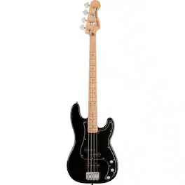 Squier - Affinity Series Precision Bass PJ Electric Guitar Pack with Rumble 15 120V Amplifier, Maple Fingerboard, Black