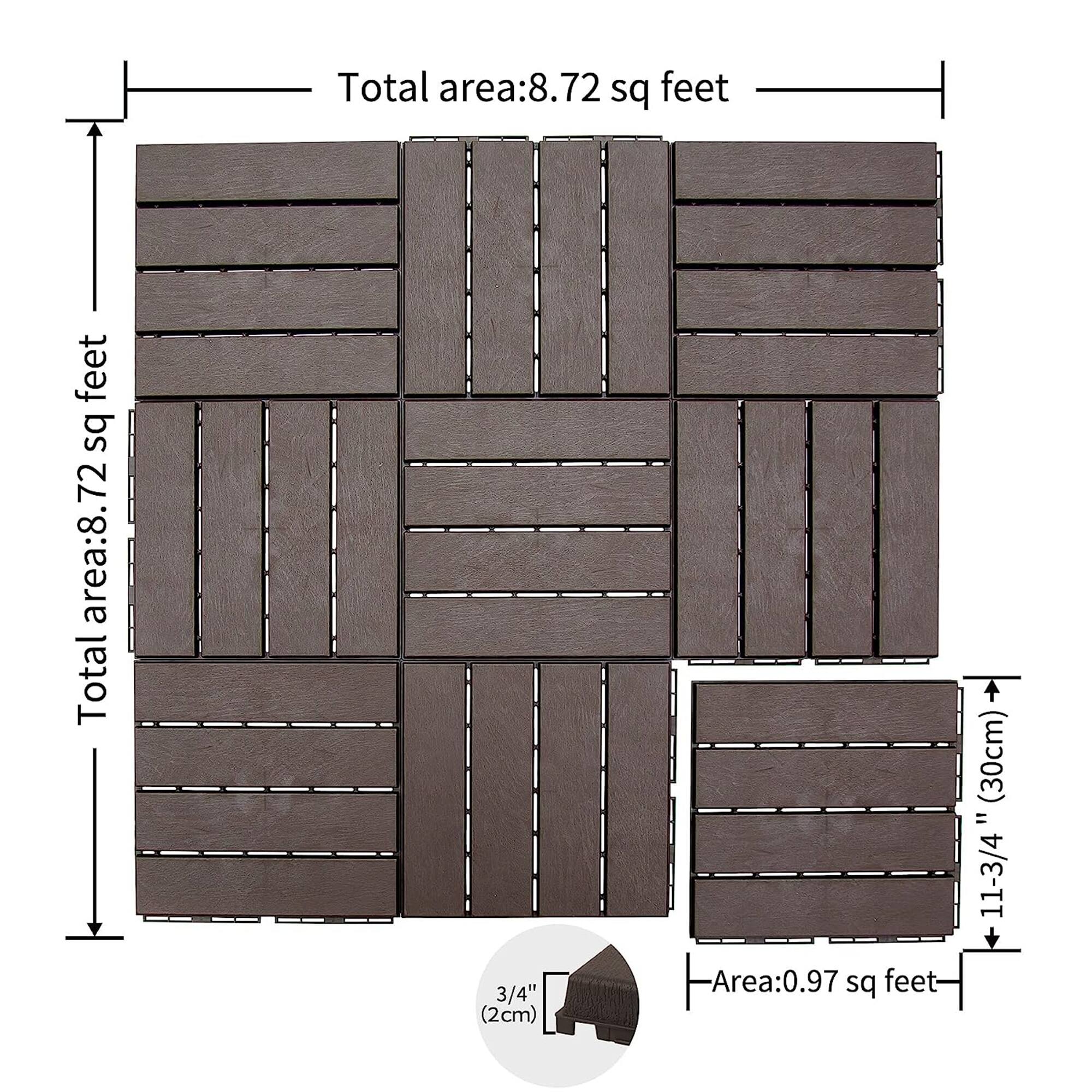 Total area: 8.72 sq feet  
Total area: 8.72 sq feet  
3/4" (2cm)  
Area: 0.97 sq feet  
11-3/4" (30cm)
