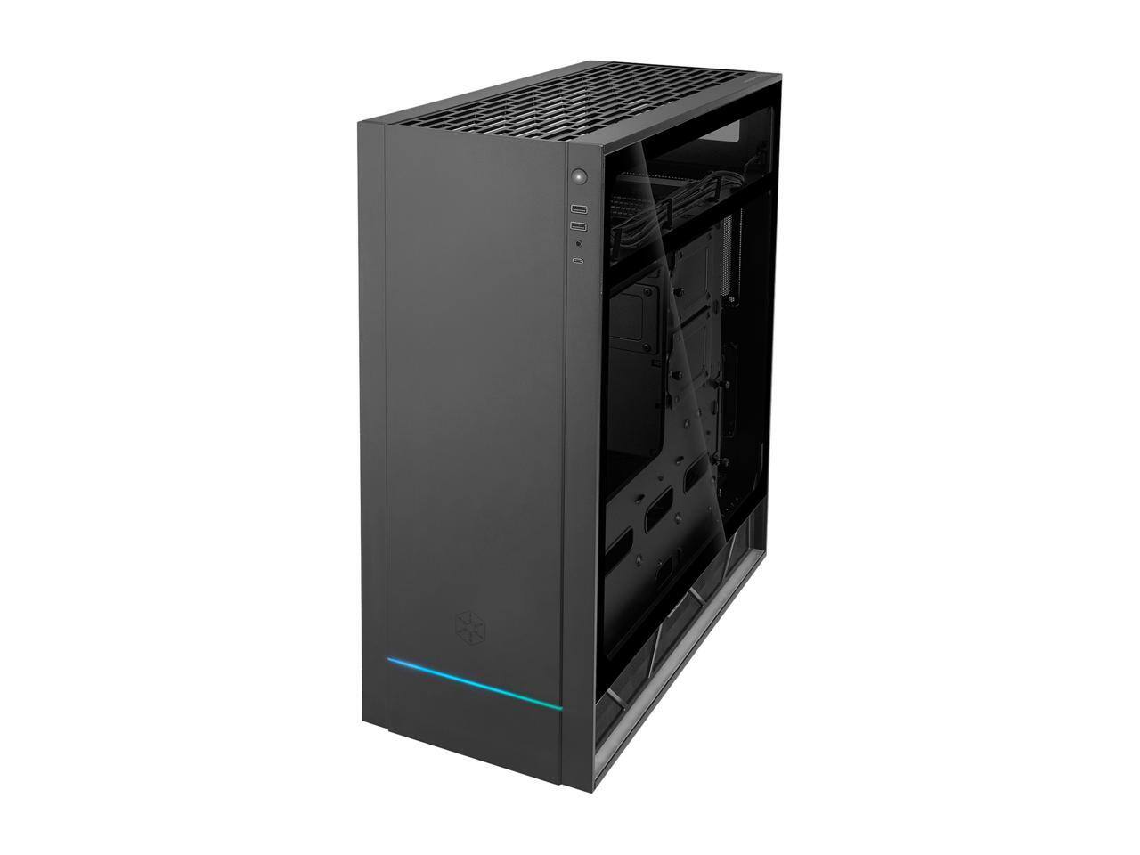 Alt View 7. SilverStone - SilverStone ALTA F1 SST-ALF1B-G Black Aluminuml / Steel / Tempered Glass ATX Mid Tower Computer Case - Black.