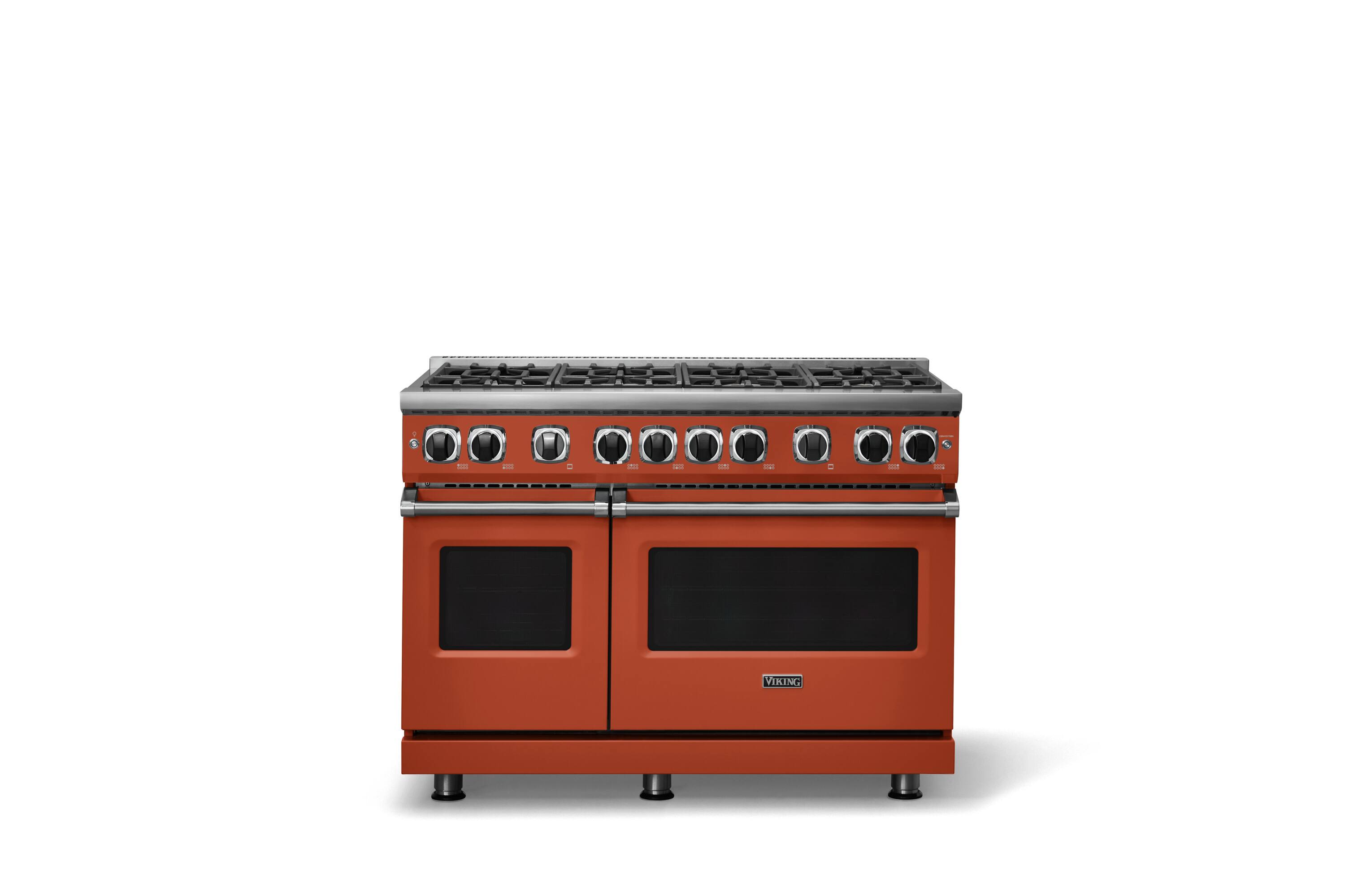 Alt View 4. Viking - 48"W. 7.3 Cu. Ft. Freestanding Sealed 8 Burner Gas Range - Spiced Cider - Spiced Cider.