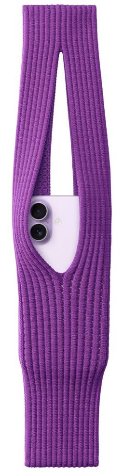 Alt View 2. Nakedcellphone - Universal Fashion Sock-Pocket Carrying Case Pouch Strap for Cell Phone / iPhone - Purple.