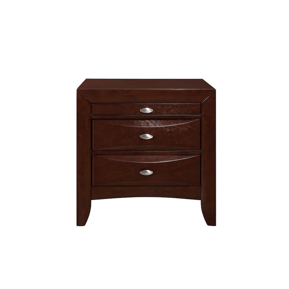 Global Furniture USA - Transitional Linda New Merlot Nightstand, Merlot - Brown