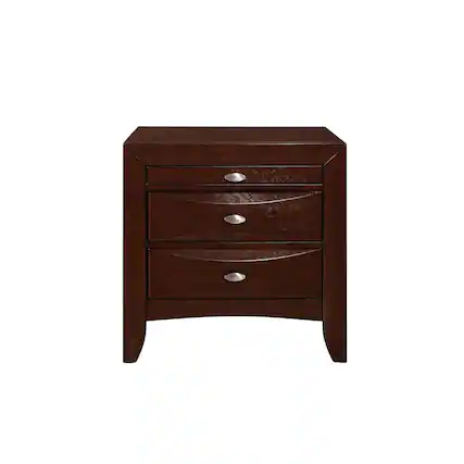 Front. Global Furniture USA - Transitional Linda New Merlot Nightstand, Merlot - Brown.