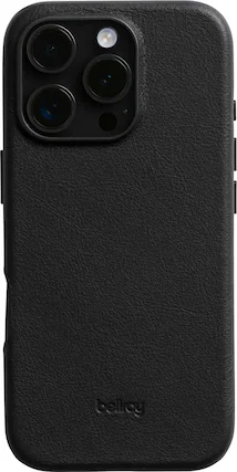Front. Bellroy - iPhone 16 Pro Leather Phone Case - Black.