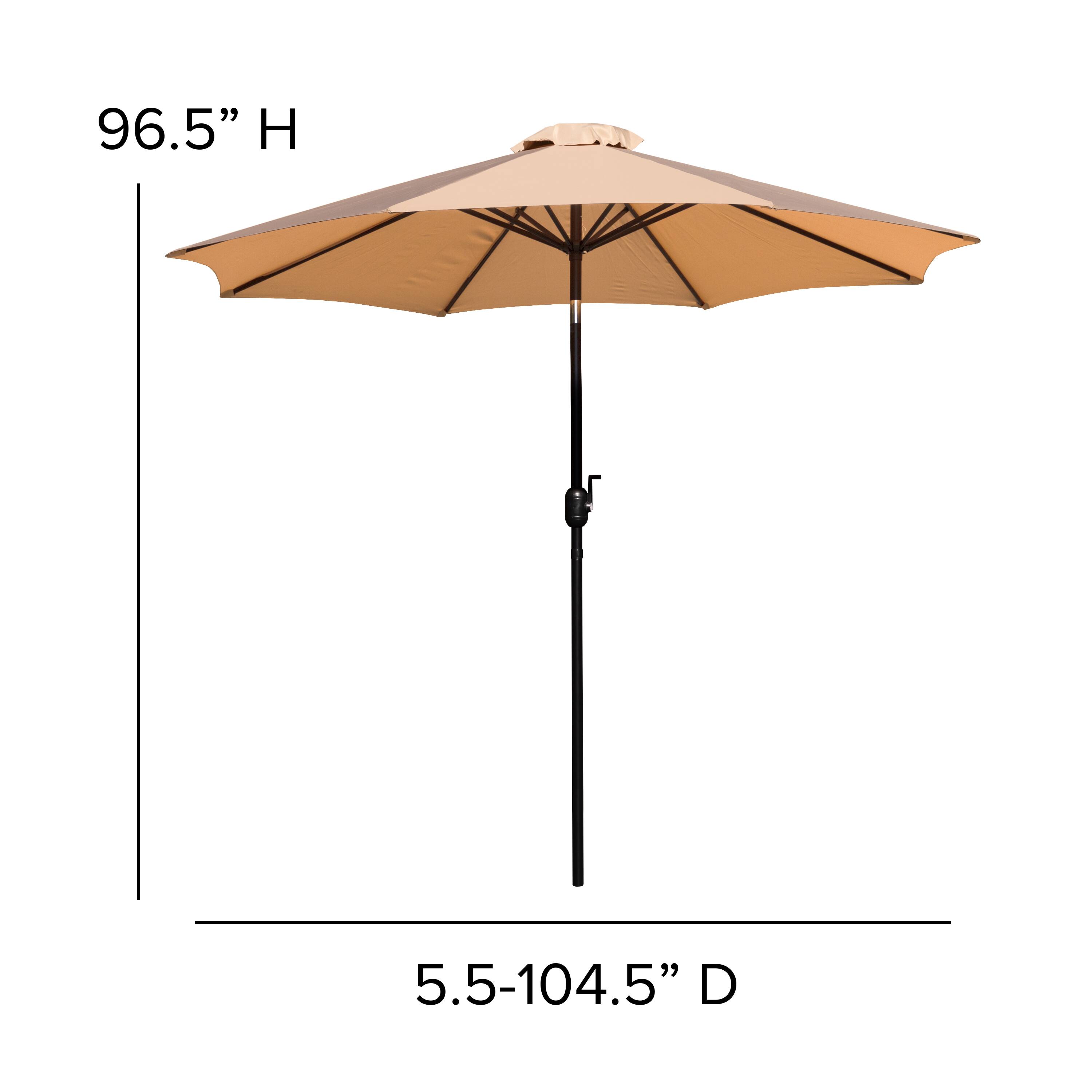 96.5" H  
5.5-104.5" D