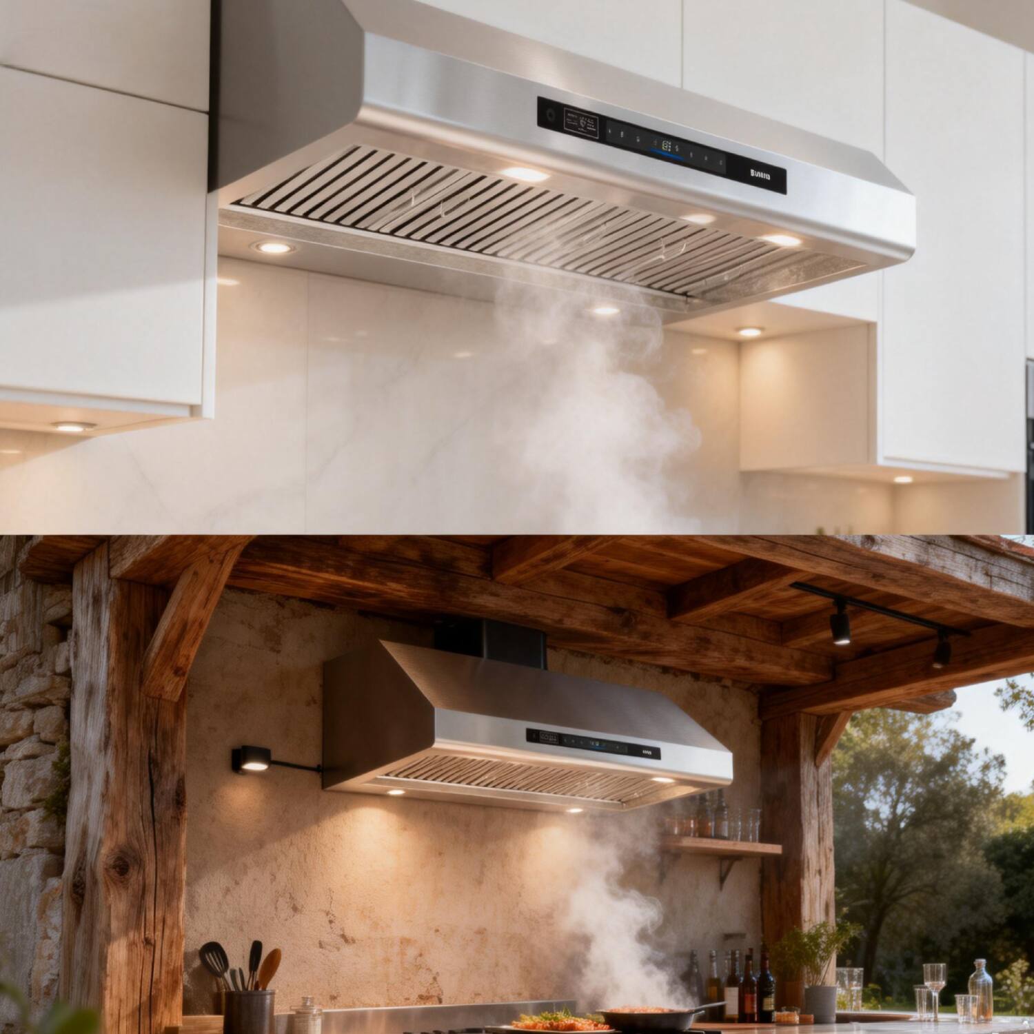 Alt View 1. Brano - BRANO 48" Under Cabinet Range Hood – 1400CFM, 6-Speed DC Motor, Voice & Gesture Control, Stainless Steel - Sliver.