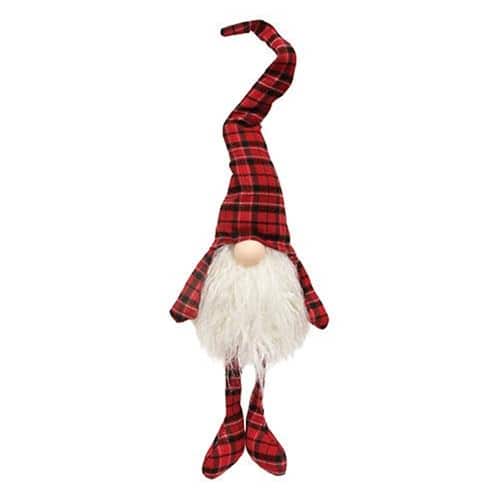BreeBe - *Christmas Plaid Pajamas Dangle Leg Gnome - Multi