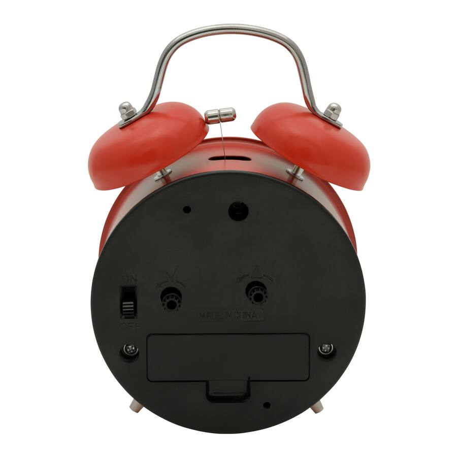Red Clock Design La Crosse Clock Co. Twin Bell Quartz Analog Alarm Clock Red - Best Buy