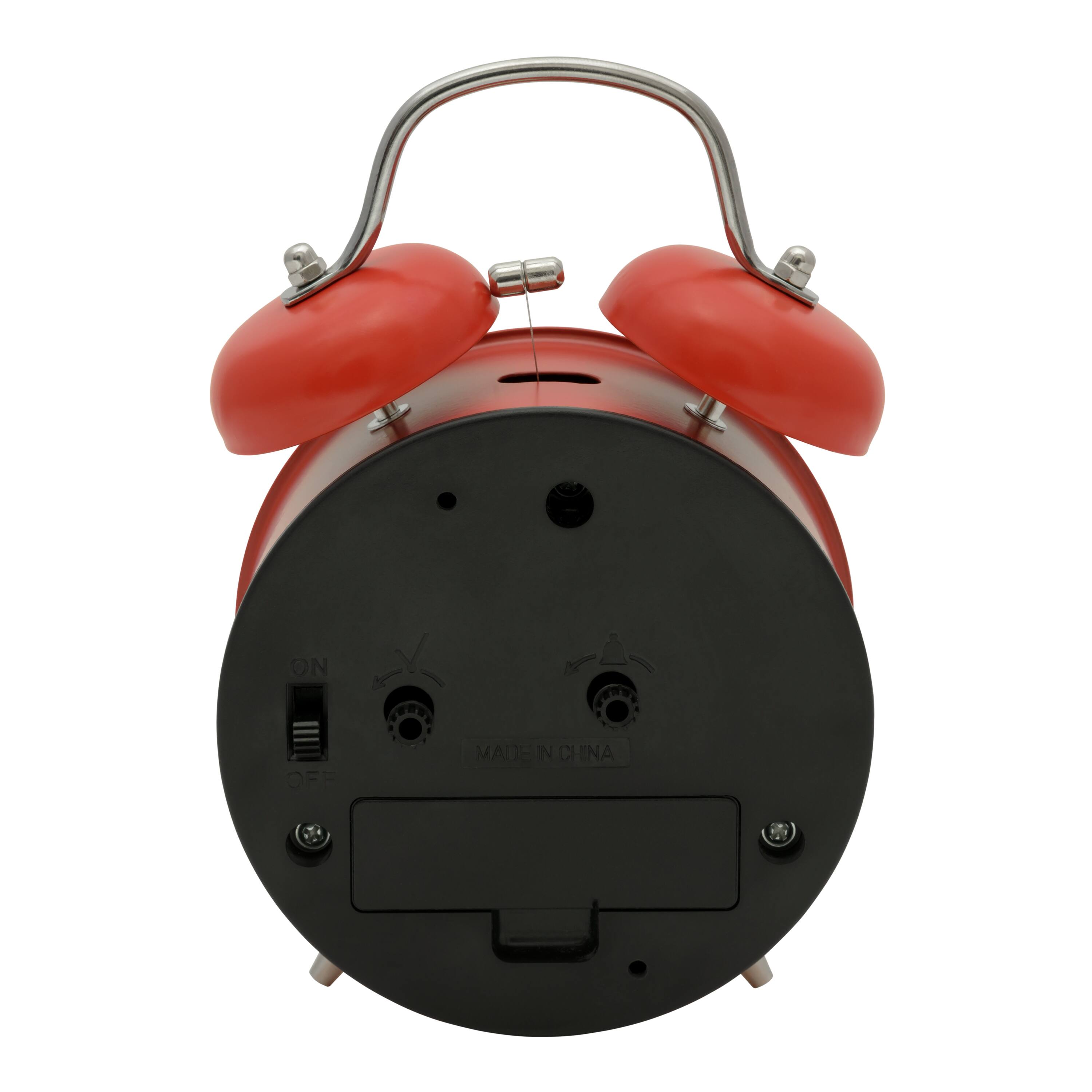 La Crosse Clock Co. Twin Bell Quartz Analog Alarm Clock Red - Best Buy