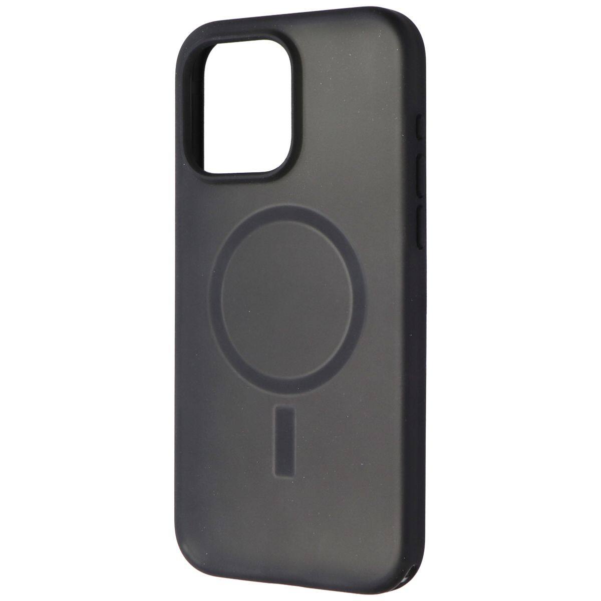 Front. OtterBox - OtterBox Symmetry Soft Touch Case for MagSafe for iPhone 15 Pro Max - Dark Echo - Black.