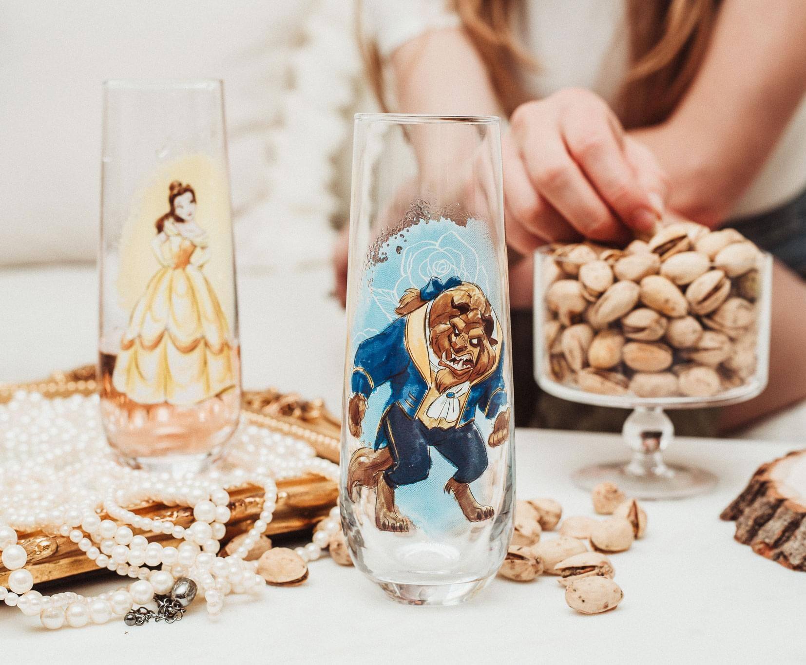 Alt View 10. Disney - Disney Beauty and the Beast 9-Ounce Stemless Fluted Glassware | Set of 2 - Blue.