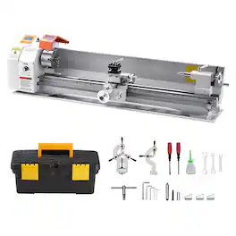 VEVOR - Metal Lathe Machine, 8.7 x 39 in, Precision Bench Power Metal Lathe, Automatic Feed, 0-2500 RPM Variable Speed - Silver