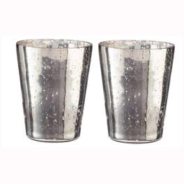 Amber Sporting Goods - Champagne Vase Style Handmade Glass Votive Candle Holders for Wedding & Home Décor (Set of 2, Large)