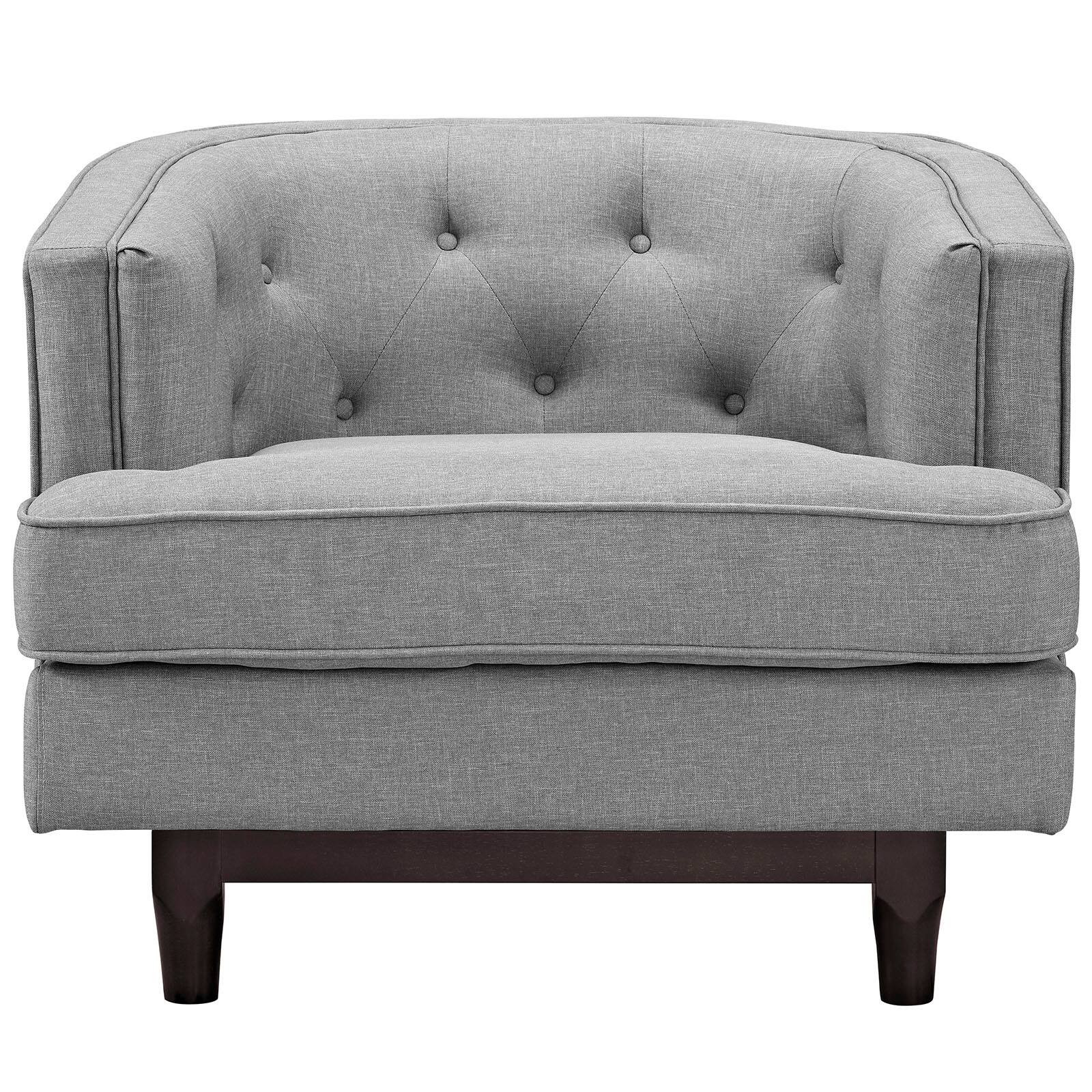 Alt View 1. Modway - Coast Upholstered Fabric Armchair by Modway - Light Gray.