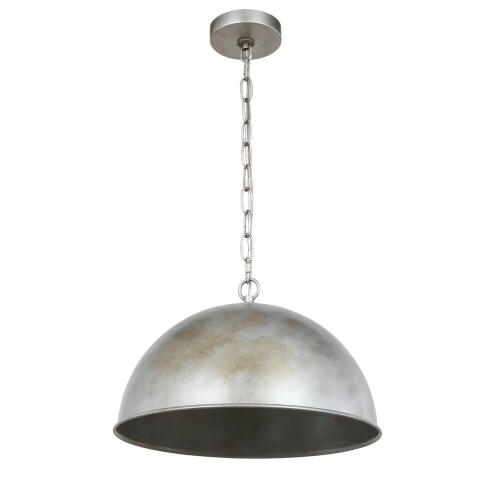 Left. Living District - Marion Collection Pendant D15 H19 Lt:1 Vintage Silver Finish - Vintage Silver.